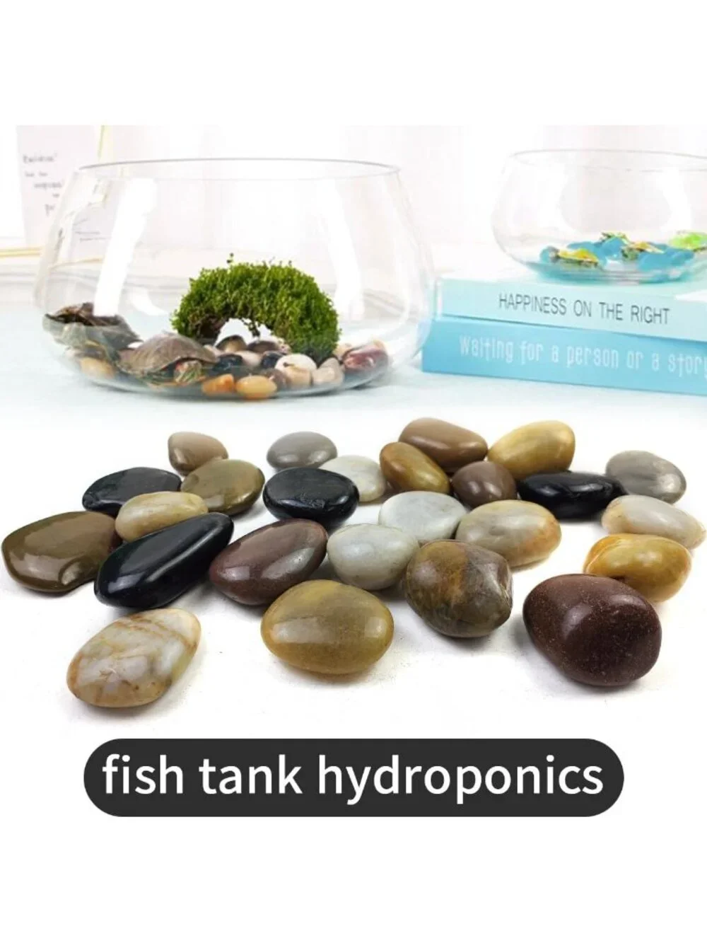 5LB High Polished Mixed Color River Rocks - Decorative Pebbles for Landscaping